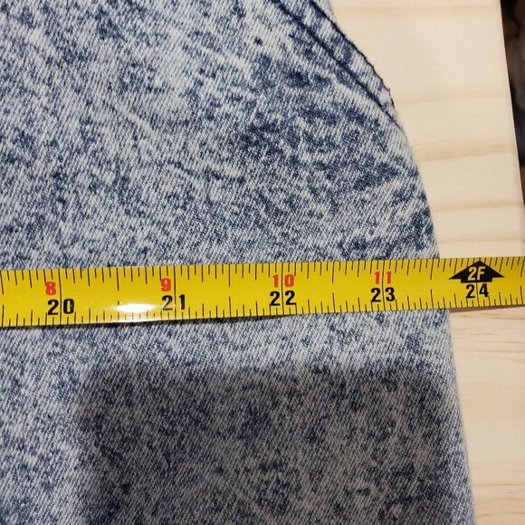 Vintage Denim Skirt Sz 18W 80s Kayo Acid Wash Pockets Maxi Midi 100% Cotton - Picture 13 of 14